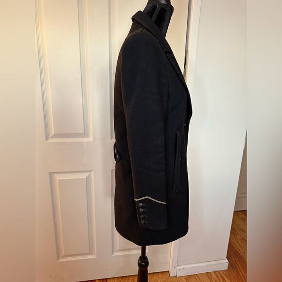 The Kooples Short Black Wool Coat sz S - Picture 7 of 16